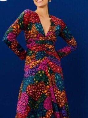 NWOT Farm Rio Rainbow Hearts Dress